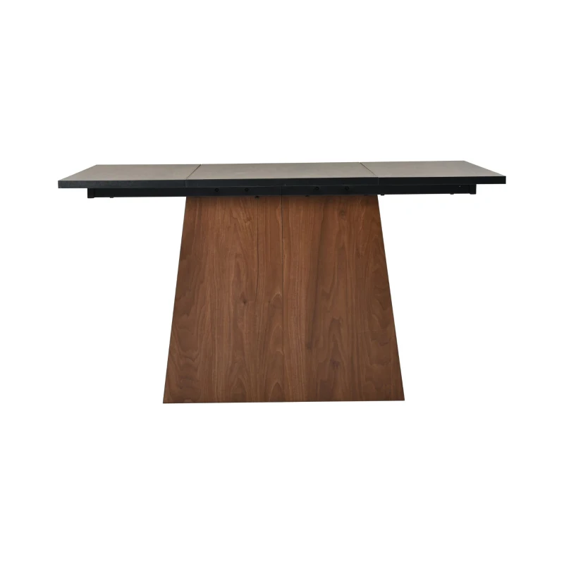 Table à manger de cuisine moderne, pour 4 à 6 personnes, 138,5×80×75 cm, Brun foncé