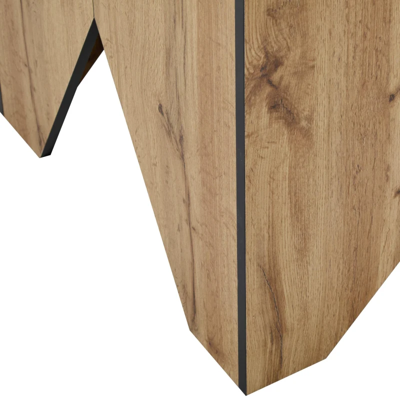 Esstisch 138cm für 4-6 Personen, Küchen-Tisch mit Schreibtischfunktion, Hellbraun