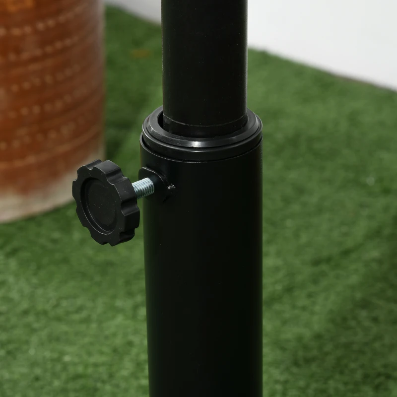 Outsunny Bază pentru Umbrelă cu Stîlpi de Ø38/48 mm din Plastic cu Efect de Ratan, Ø44.5x32 cm, Negru
