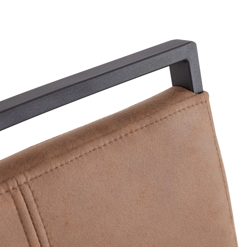 Set di 4 sedie da pranzo a sbalzo, schienale alto, 43 x 54 x 100 cm, Marrone