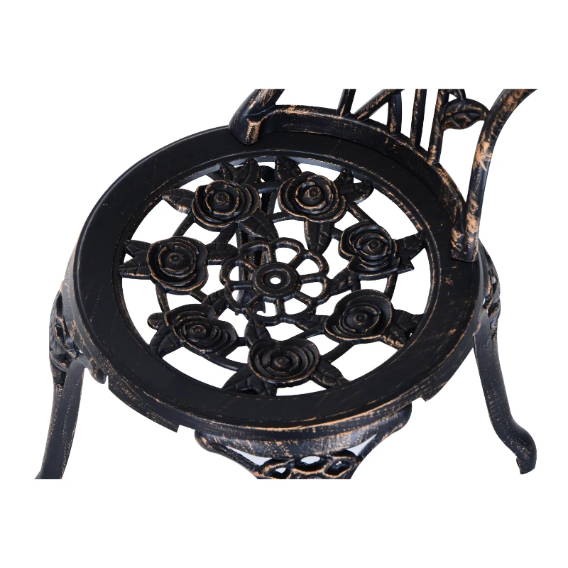 Outsunny Gartenmöbel für 2 Personen Gartenset Sitzgruppe Balkonset Balkonmöbel Set Garnitur Tisch Stuhl Bronze