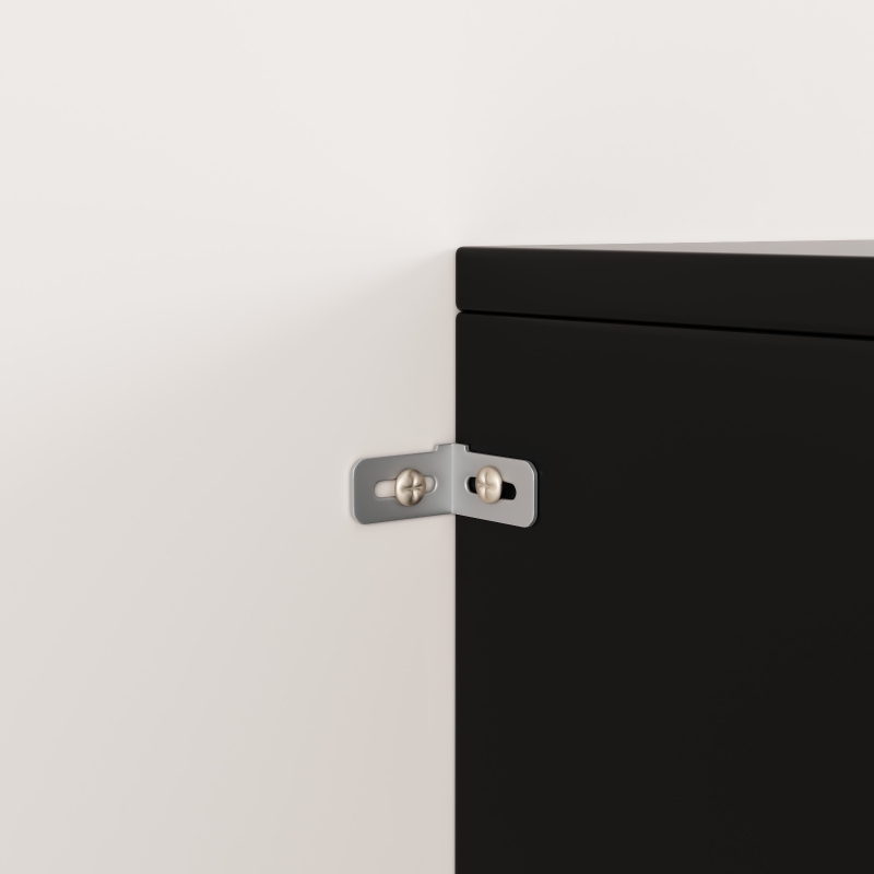 Buffet avec design en rotin, avec portes blister et étagères réglables, 120×35×89 cm, Noir