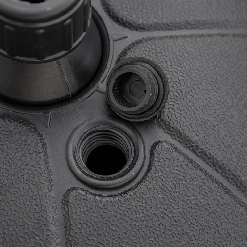 Outsunny Baza pentru Umbrela Rotunda din Plastic, pentru Stalpi de Ø32-38 mm, Ø38x21.5 cm, Negru