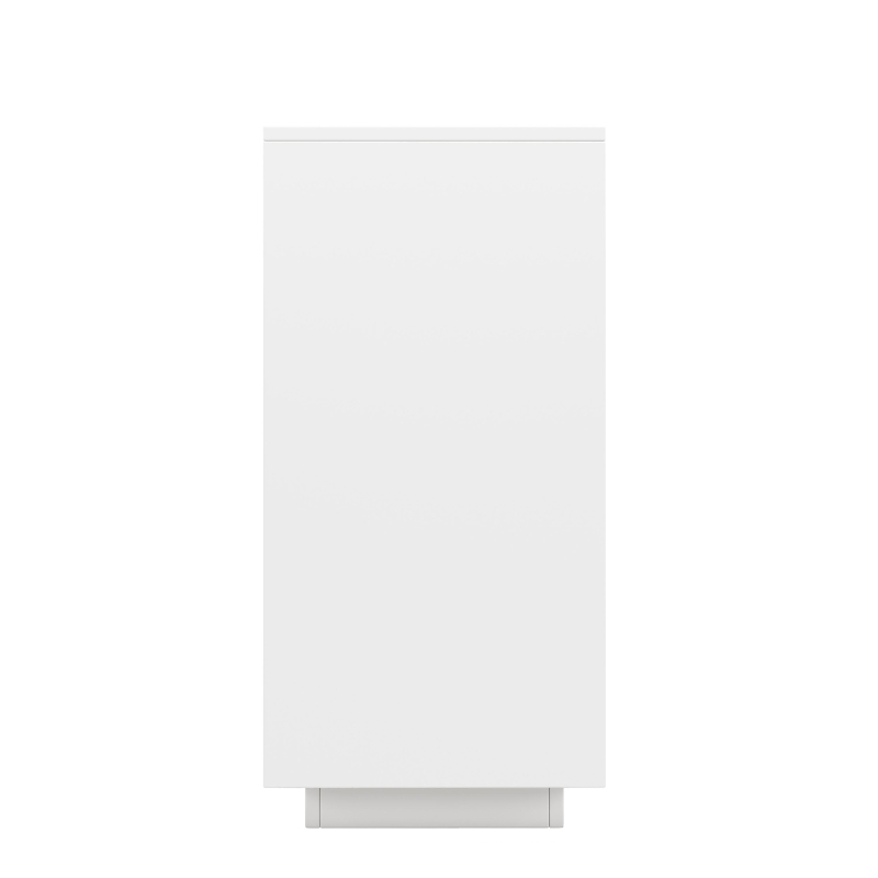 Buffet de cuisine avec portes vitrées, Casiers au design moderne, 100×40×90,5 cm, Blanc