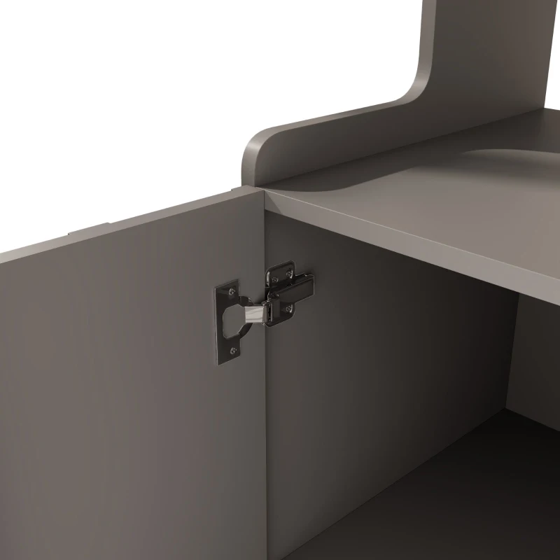 Aparador con Estante Abierto y Patas Doradas, Armario de Almacenamiento para Cocina y Comedor, 120x40x150,8 cm, Gris