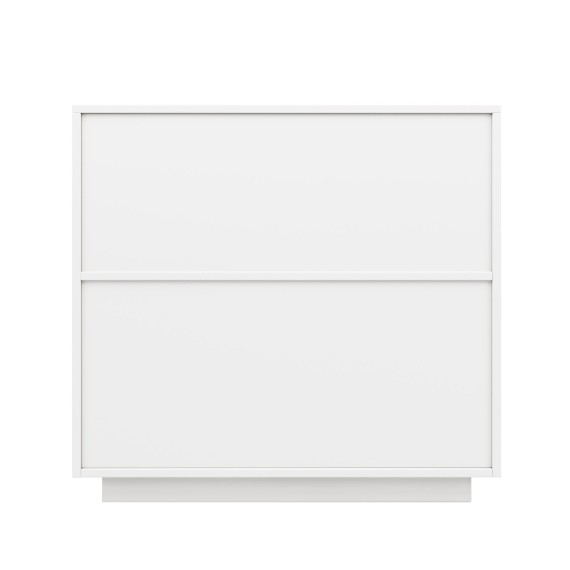 Buffet de cuisine avec portes vitrées, Casiers au design moderne, 100×40×90,5 cm, Blanc