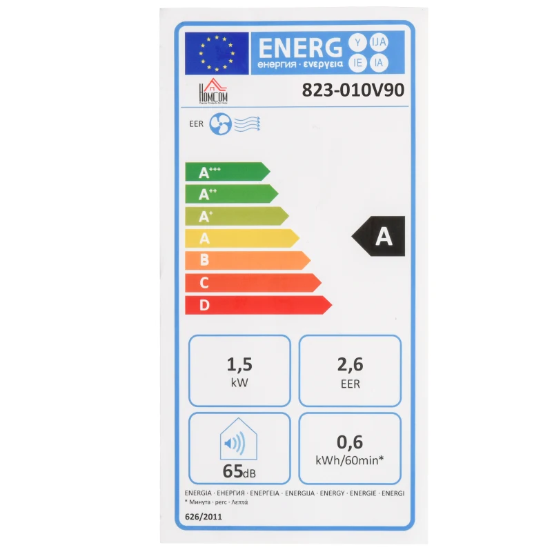 HOMCOM 8000 BTU Air Conditioning Unit, 3-in-1 Portable Air Conditioner, Dehumidifier, Cooling Fan with Remote Control, Digital Display, 2 Speeds, 24H Timer, Window Venting Kit, 18m²