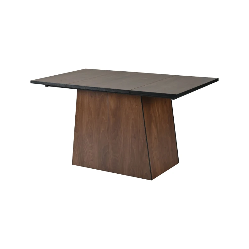 Table à manger de cuisine moderne, pour 4 à 6 personnes, 138,5×80×75 cm, Brun foncé