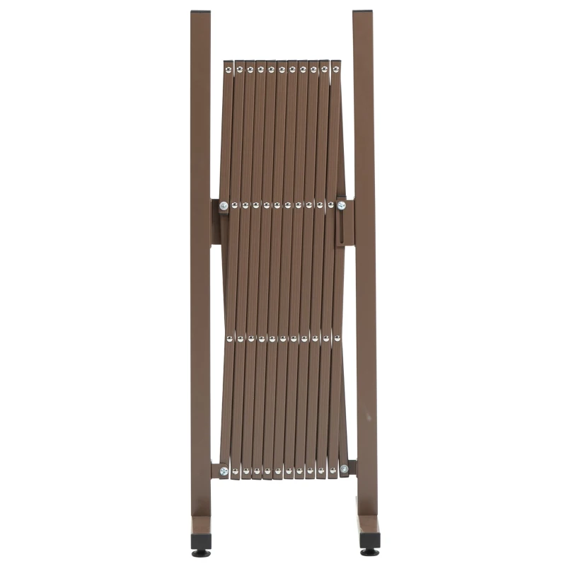 Outsunny Scherengitter Absperrgitter Scherensperre ausziehbar 35-300cm Garten Alu Braun H103,5cm
