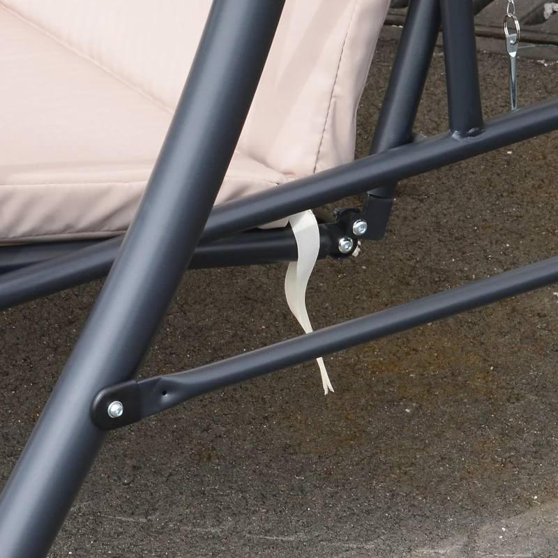 Outsunny Hollywoodschaukel mit Liegefunktion Braun 200x 125 x 170 cm