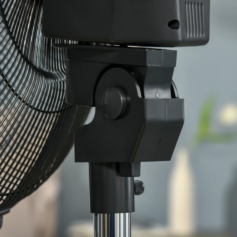 HOMCOM 16" Pedestal Fan with Water Mist Spray, Humidifying Misting Fan, Standing Fan with 3 Speeds, 3.1L Water Tank, Timer and Electric Mosquito Killer Jack, Black