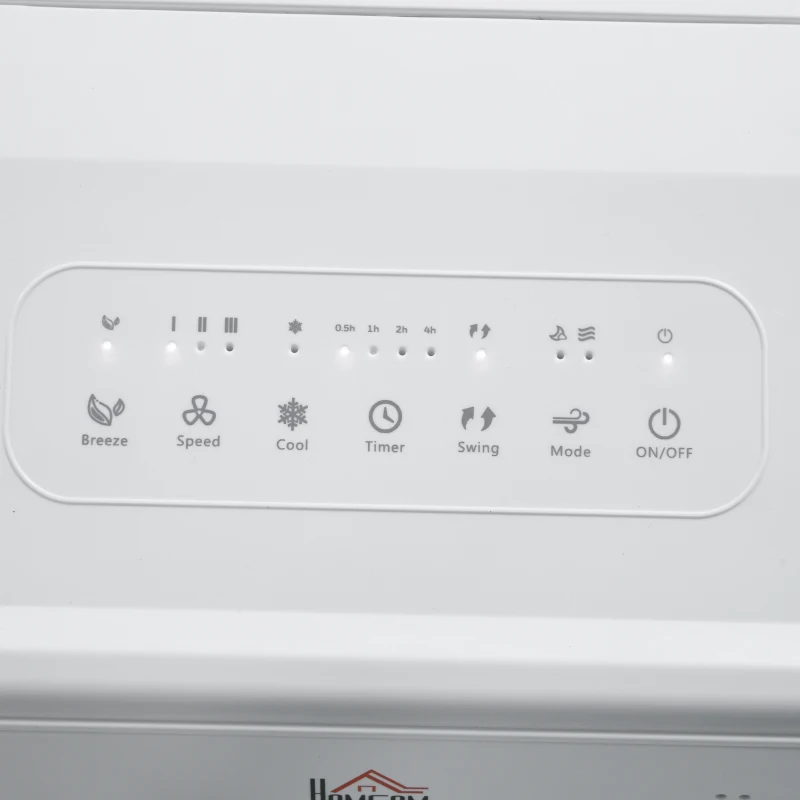 HOMCOM Portable Air Cooler with 15 Litre Water Tank, Oscillation, LED Display, Remote Control, 7.5 Hour Timer, Evaporative Air Cooler Fan with 3 Speeds, 3 Modes, Ice Packs, for Home Office