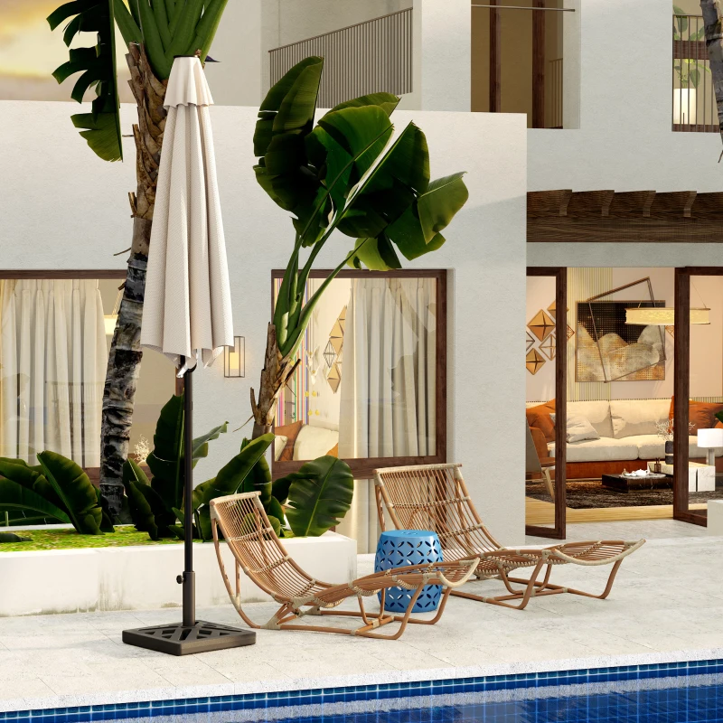 Outsunny Bază pentru Umbrelă de 15 kg pentru Umbrele Max. 2.2 m și Tije de Ø32/38/48 mm, 45x45x33.5 cm, Negru