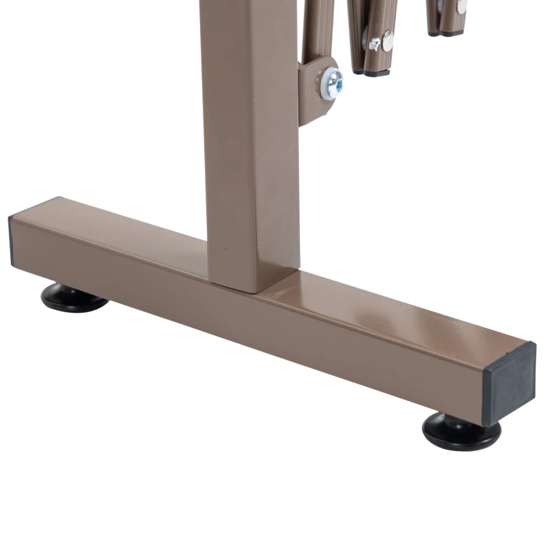 Outsunny Scherengitter Absperrgitter Scherensperre ausziehbar 35-300cm Garten Alu Braun H103,5cm