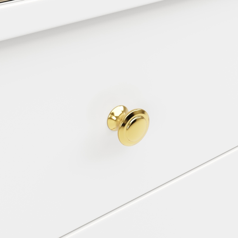 Anrichte Küchenschrank 120x95 cm mit Glastüren, Sideboard mit Regalen für Esszimmer und Wohnzimmer, weisser