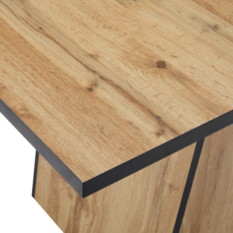 Küchentisch 130x80 cm, Modernes Design, Stabiler Esstisch für Küche und Wohnzimmer, Hellbraun