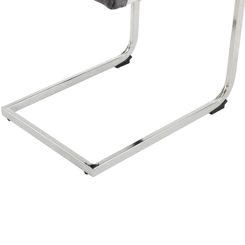 Ensemble de 4 chaises de salle à manger, tissu velours, 44×57×101 cm, Gris foncé