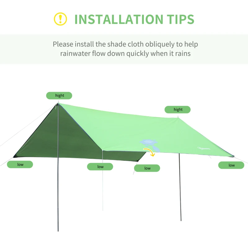 Outsunny Cort de Plajă Portabil cu Protecție UV și Geantă de Transport, 3x3 m, Verde