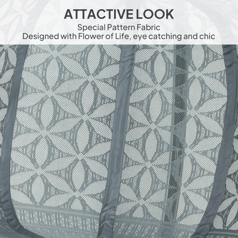 Outsunny Outdoor Double Hanging Chair with Cushion and Cup Holders, Charcoal Grey