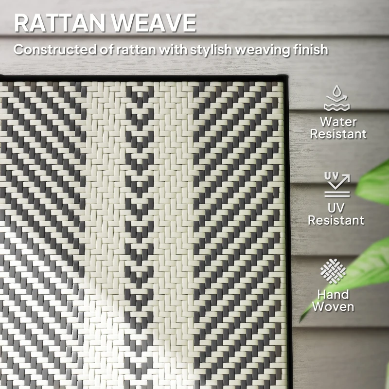 Outsunny Rattan Reclining Garden Chairs - Black