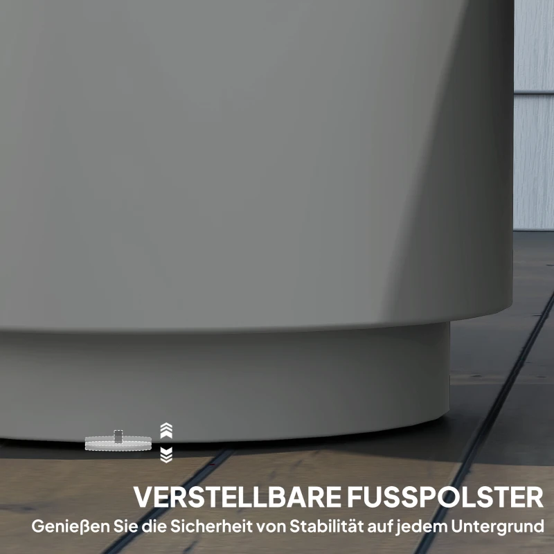 HOMCOM Stolik zewnętrzny, Stolik pomocniczy z chłodziarką, Wiaderko na lód, Jasnoszary