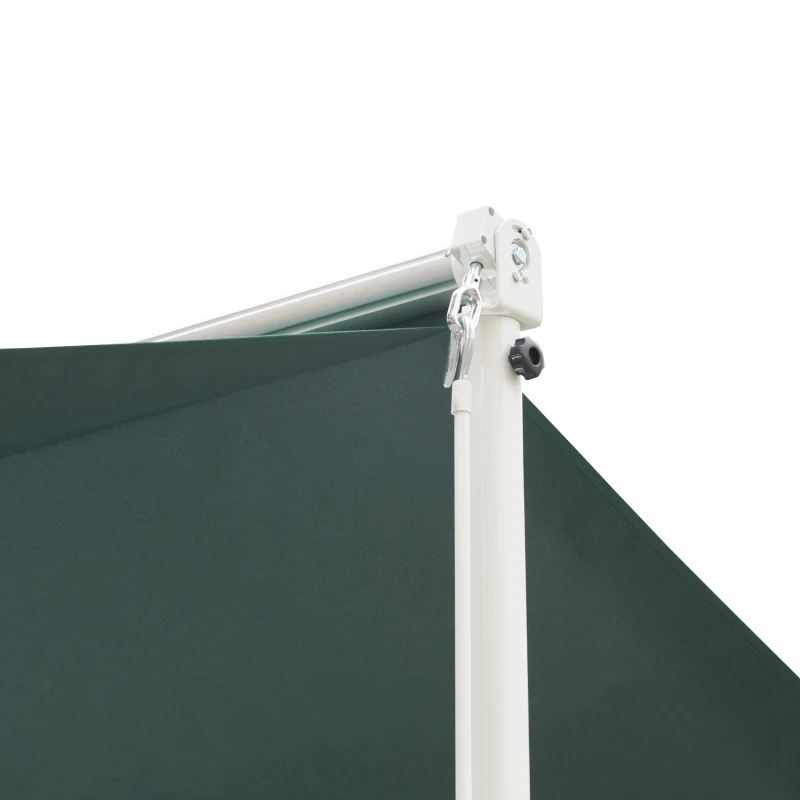 Outsunny Store Double Pente 3 x 3 m Manuel rétractable Inclinaison réglable métal Polyester imperméabilisé Vert