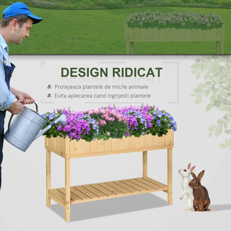 Outsunny suport raft pentru plante, 8 grilaje, 120x60x81 cm