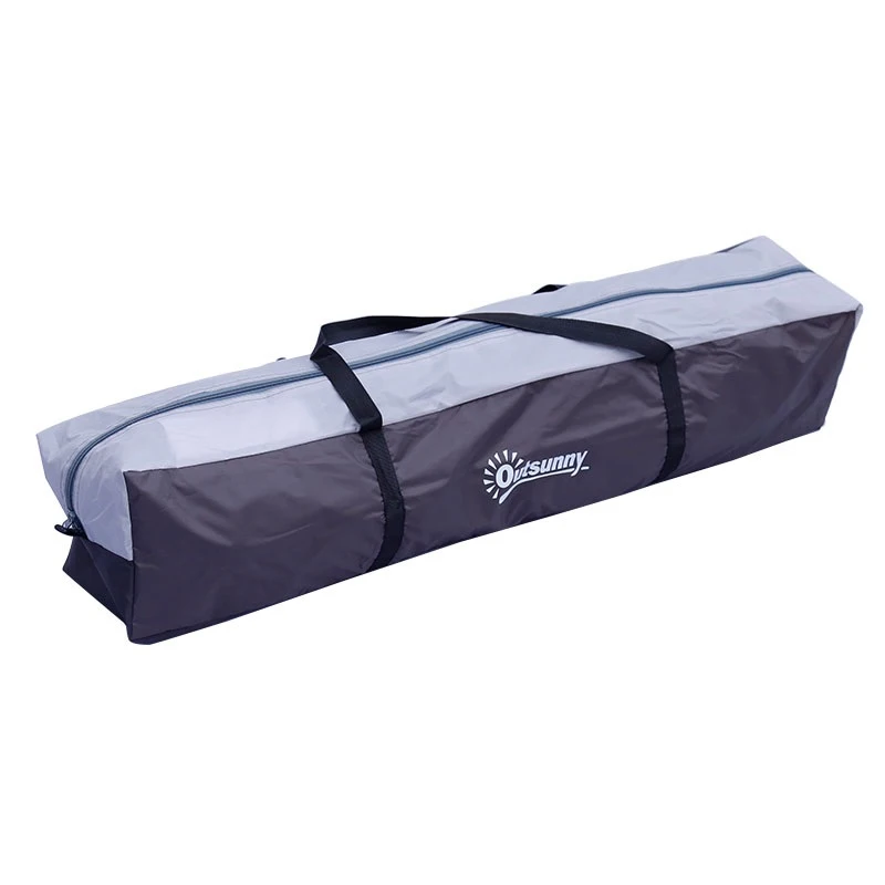 Outsunny Kuppelzelt, Campingzelt für 3-4 Personen, 260 cm x 260 cm x 150 cm, Grau + Schwarz