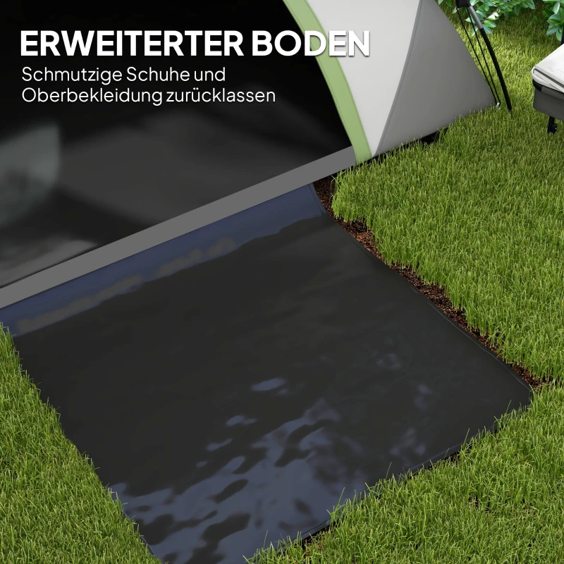 Outsunny Kuppelzelt für 2 Personen leicht, stabil wasserdicht Familienzelt mit Tür&Fenster Packtasche Grau+Grün