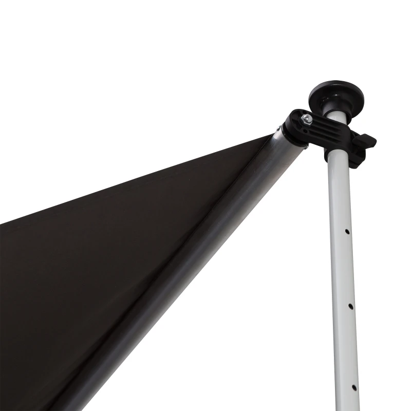 Outsunny Klemmmarkise mit Handkurbel höhenverstellbar Gelenkarmmarkise schmutzabweisend, witterungsbeständig Balkonmarkise 150cm breit Terrassenmarkise für Terrasse Balkon Veranda Grau