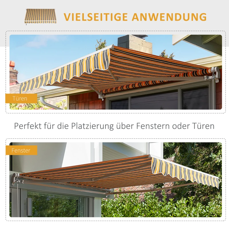 Luifel handslinger knikarmluifel zonwering balkon aluminium 2,95 x 2,5 m 2 kleuren