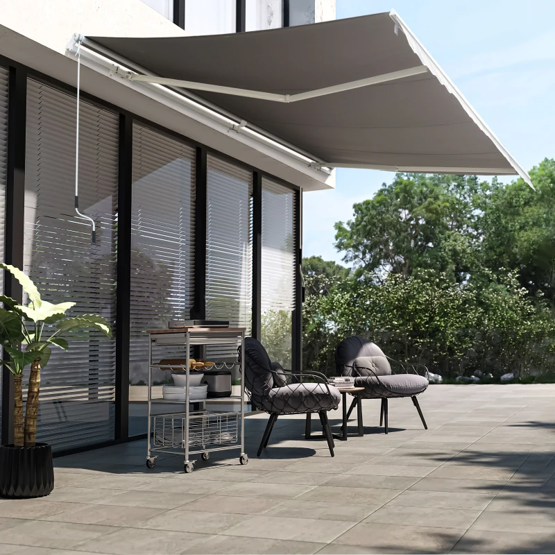 Outsunny Luifelslinger incl. afstandsbediening knikarmluifel balkon aluminium 5 x 3 m