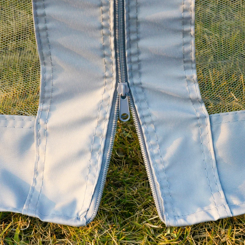 Outsunny 3 x 3 m Metal Gazebo, Garden Pavillion, Double Roof Outdoor Canopy Shelter with Mesh Sidewalls, Grey