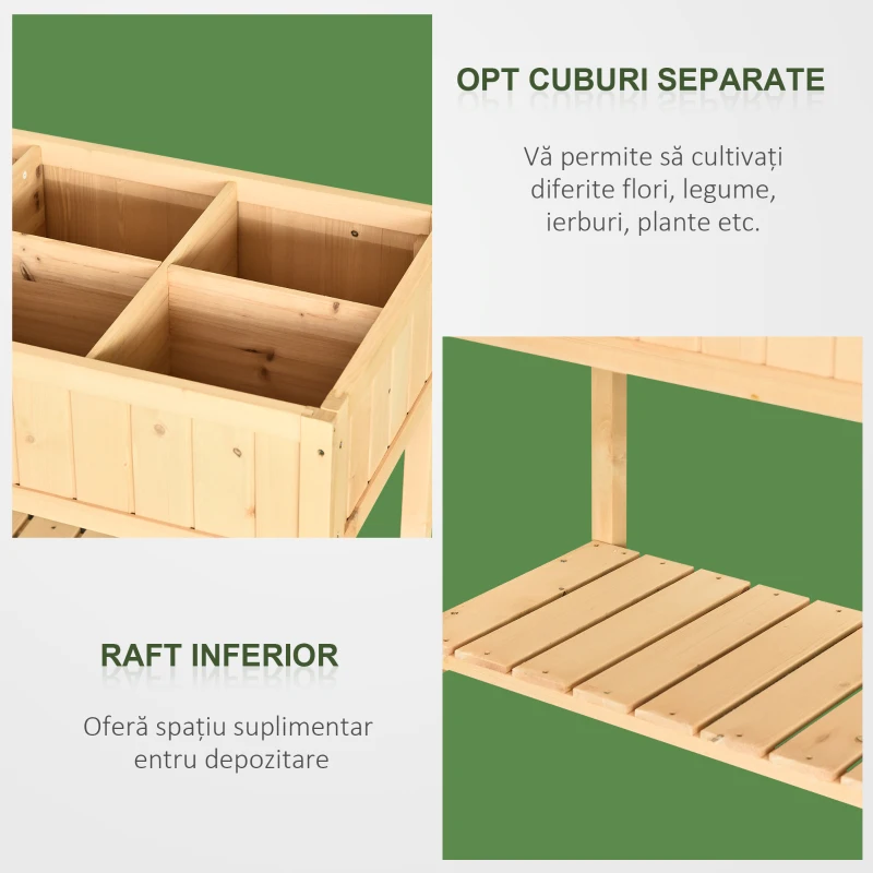 Outsunny suport raft pentru plante, 8 grilaje, 120x60x81 cm