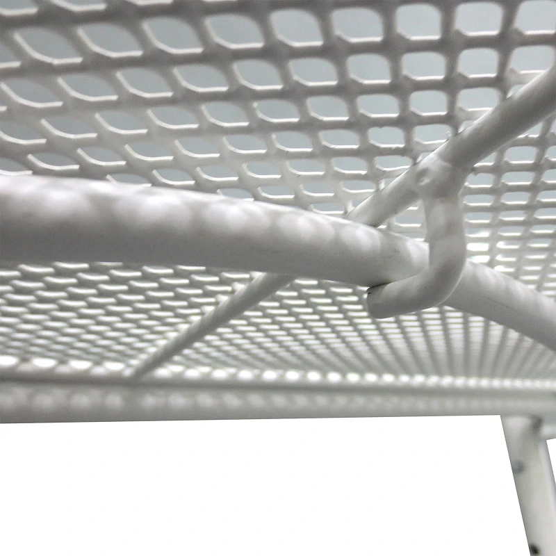 Outsunny Balkonhängetisch Hängetisch Gartentisch höhenverstellbar halbrund Ø30 cm Terrasse Metall Weiß L60 x B45 x H50 cm