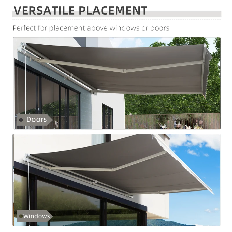 Outsunny Luifelslinger incl. afstandsbediening knikarmluifel balkon aluminium 5 x 3 m