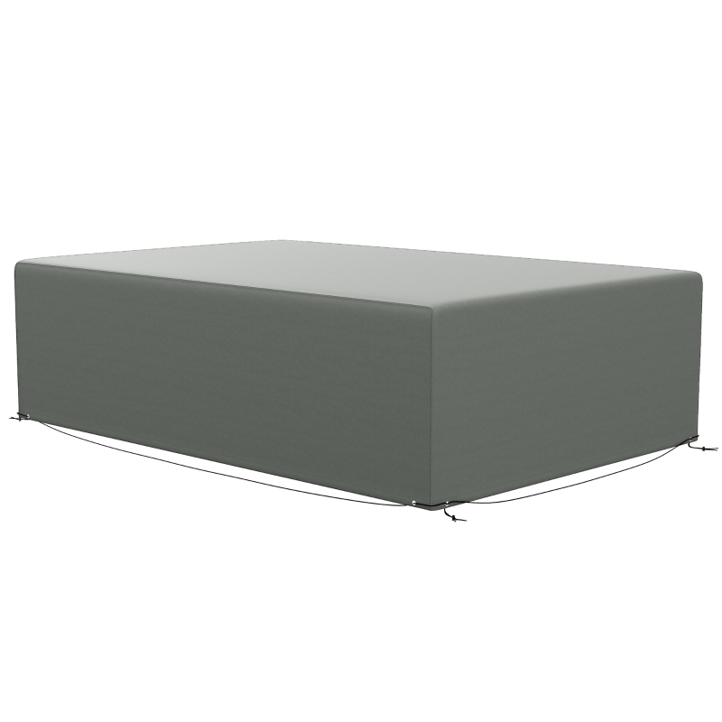 Outsunny Outdoor Garden Furniture Cover Waterproof, Anti-UV 600D Heavy Duty Oxford Fabric Patio Furniture Cover for Rectangular Sofa Table Set, Dark Grey, 245 x 165 x 66 cm