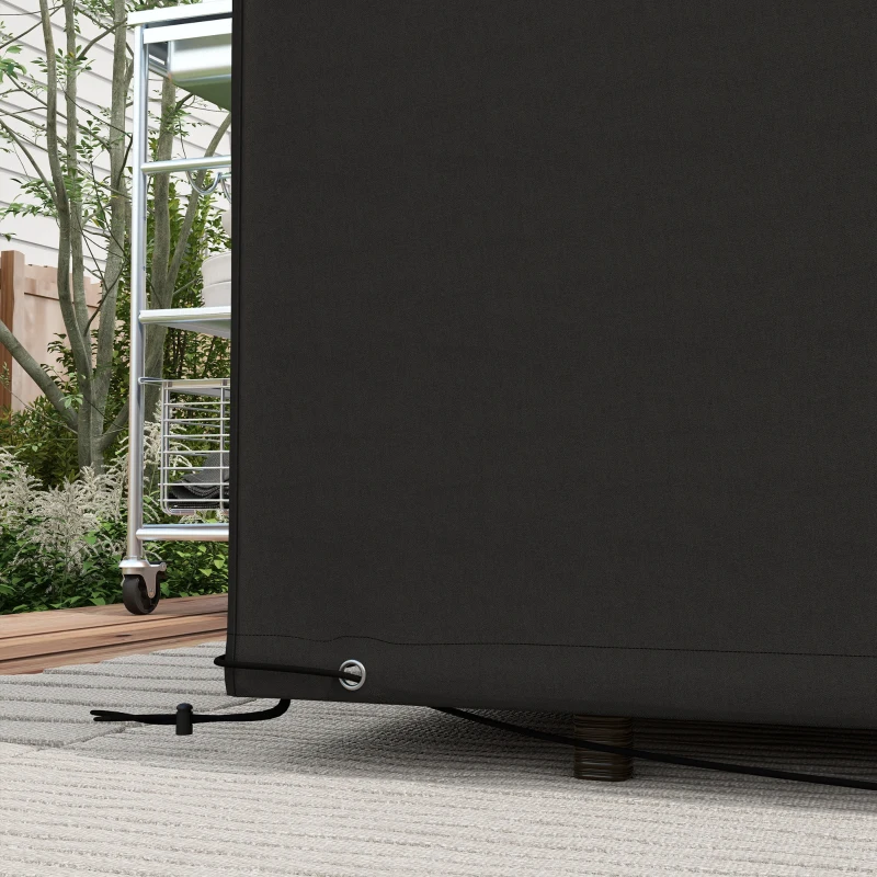 Outsunny Outdoor Garden Furniture Cover Waterproof, Anti-UV 600D Heavy Duty Oxford Fabric Patio Furniture Cover for Rectangular Sofa Table Set, Black, 245 x 165 x 66 cm