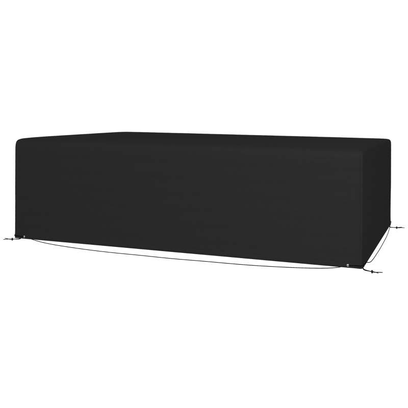 Outsunny Outdoor Garden Furniture Cover Waterproof, Anti-UV 600D Heavy Duty Oxford Fabric Patio Furniture Cover for Rectangular Sofa Table Set, Black, 245 x 165 x 66 cm