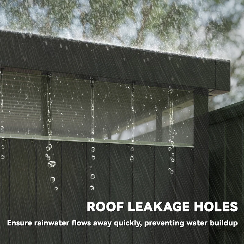 Outsunny 5.3 x 8.5ft Galvanised Steel Garden Shed, Metal Shed with Roof Windows, Leakage Holes and Lockable Wide Door for Outdoor Patio Tool Storage