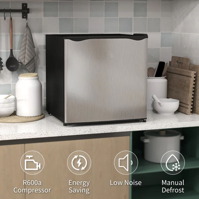 HOMCOM 35L Mini Freezer, -24℃ to -14℃ Temperature - Silver Tone