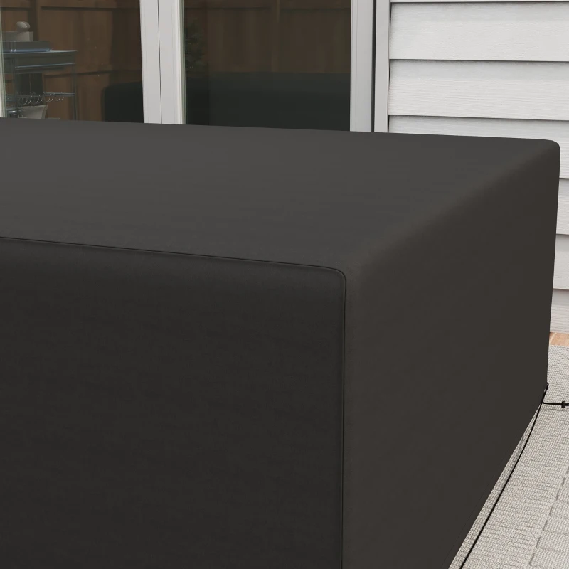 Outsunny Outdoor Garden Furniture Cover Waterproof, Anti-UV 600D Heavy Duty Oxford Fabric Patio Furniture Cover for Rectangular Sofa Table Set, Black, 245 x 165 x 66 cm