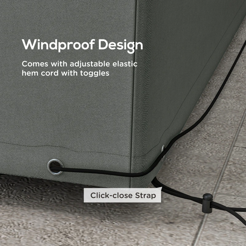 Outsunny Outdoor Garden Furniture Cover Waterproof, Anti-UV 600D Heavy Duty Oxford Fabric Patio Furniture Cover for Rectangular Sofa Table Set, Dark Grey, 245 x 165 x 66 cm