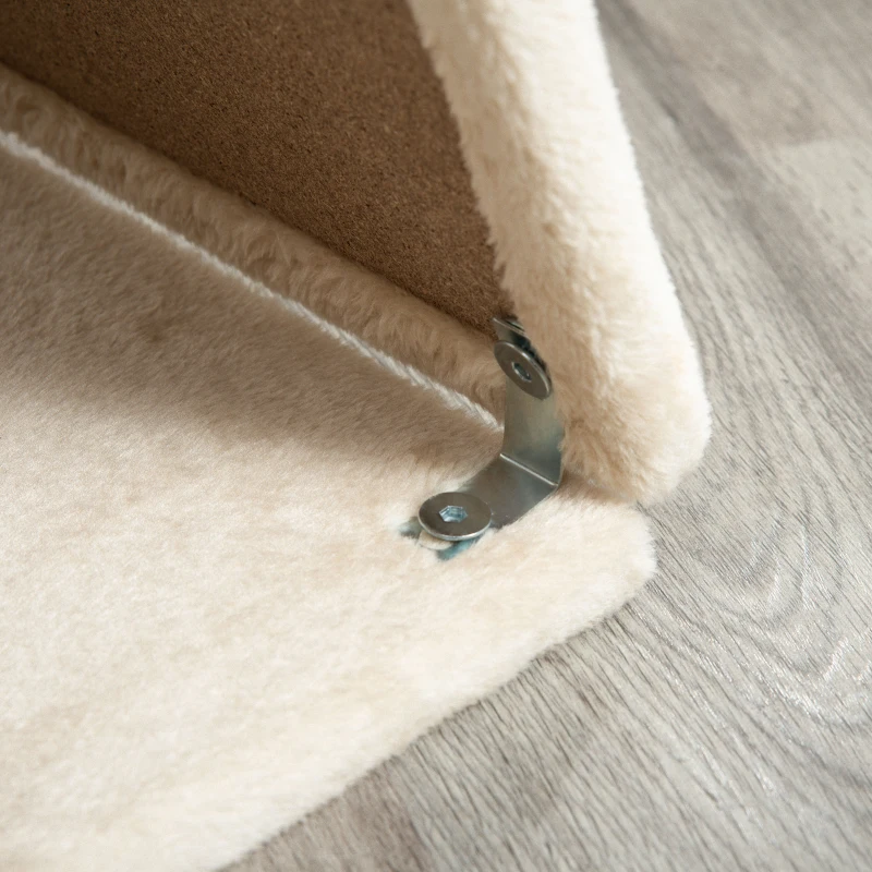 PawHut Arranhador para Gatos Altura 76 cm com 4 Postes de Arranhar Cama Plataforma em U Almofada para Arranhar Bege