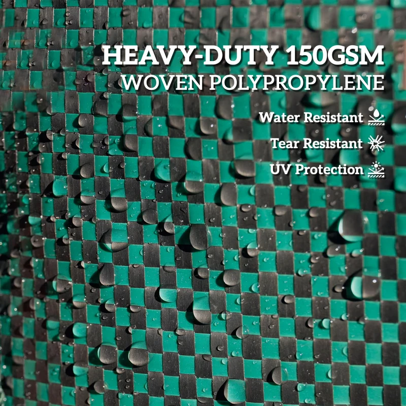 Outsunny Saci pentru Deșeuri Rezistenți, Pliabili și Reutilizabili cu Mânere, Φ67x84 cm, Verde