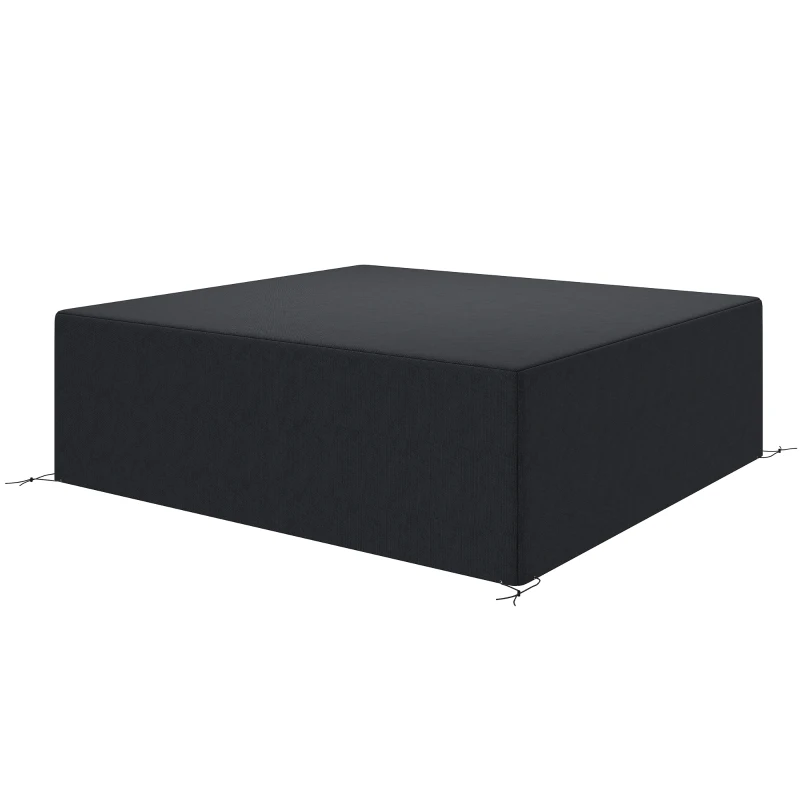 Outsunny 600D Oxford Outdoor Garden Furniture Sofa Set Cover, Waterproof Anti-UV Rattan Sun Lounger Protection Protector Cover, 225L x 210W x 70Hcm, Black
