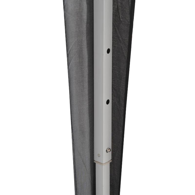 Outsunny Buitenzonnig paviljoen 2x2m vouwpaviljoen 4 zijwanden met raam draagtas staal