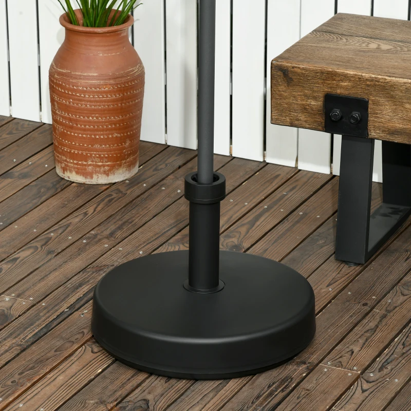 Outsunny Baza pentru umbrela de gradina din plastic PP, greutate max 18kg, Ø45x33 cm, negru