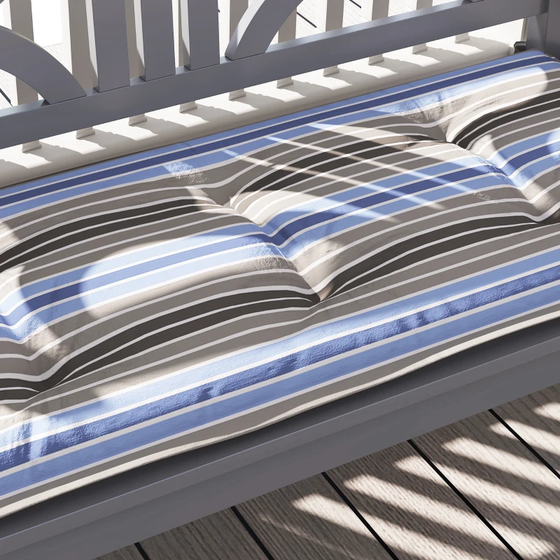 Outsunny Conjunto de 2 Almofadas para Banco de Jardim de 2 Lugares 120x50x5 cm Almofadas Retangulares  Impermeáveis Multicor
