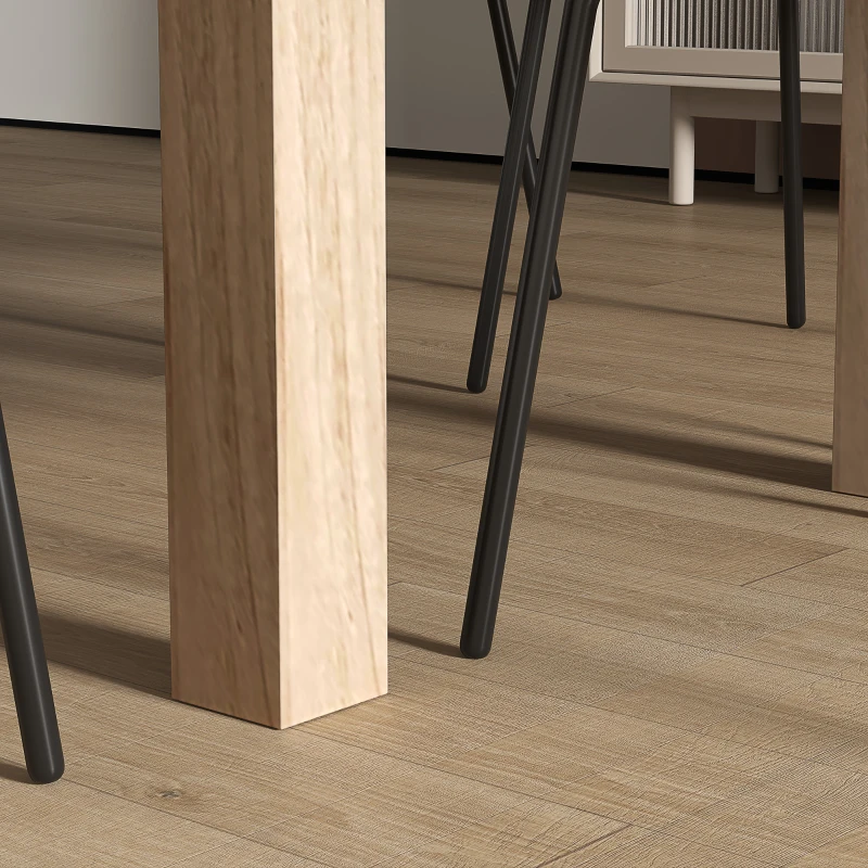 HOMCOM Mesa de Jantar Mesa Retangular para 6 Pessoas Mesa de Refeição para Cozinha Sala de Jantar 140x80x78 cm Madeira